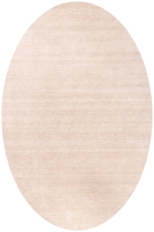 Morgenland Gabbeh Teppich - Softy - Uni - oval - 230x150 - Silber
