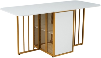 SeedWave Esstisch Klappbarer Esstisch für kleine Räume mit 2 Regalen für Esszimmer Küche (Tisch mit 6 Stühlen), küchentisch klein
