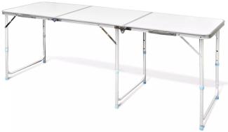 Campingtisch zusammenklappbar höhenverstellbar Aluminium 180 x 60 cm 41326