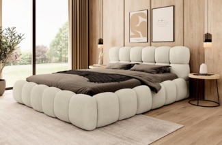 Compleo Polsterbett BUBBLE boucle Designerbett 140/160/180x200 BIZU, Wolkenbett, TOPSELLER Stauraumbett MADE IN EU