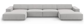 Micadoni 6-Sitzer Panorama Sofa Jodie Light Grey