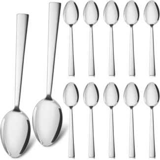 12er Set Edelstahl Suppenlöffel Esslöffel Hochglanzpoliert 19.5cm - 12 Stück