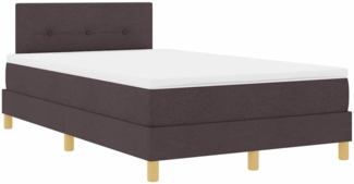 vidaXL Boxspringbett mit Matratze Dunkelbraun 120 x 200 cm Stoff 3338912