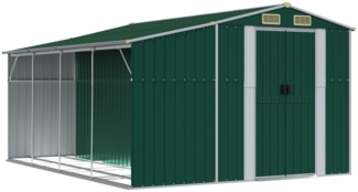 vidaXL Gerätehaus Grün 277x365,5x179 cm Verzinkter Stahl 3188288