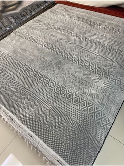 Teppich Recycle Läufer 160 x 230 cm Acryl Grau 88781429 [en. casa]