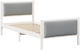 vidaXL Bettrahmen mit Kopfteil Hellgrau 90 x 200 cm Stoff 878358