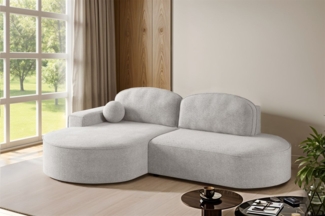 Ecksofa Schlafsofa Sofa GIRONA Stoff Arena Hellgrau Ottomane Links