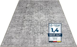 LUXOR living Teppich Lago, rechteckig, Höhe: 6 mm, faltbarer Teppich, modernes Design, waschbar, In- und Outdoor geeignet, Grau-anthrazit, 200x290 cm