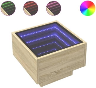 vidaXL Beistelltisch mit LED Sonoma Eiche 40x40x30 cm Holzwerkstoff 847499