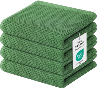 Moosfor Geschirrtücher 100% Baumwolle 4er Set Weiche Saugfähig Küchentücher