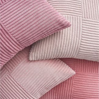 Topfinel Kissenbezug 40x40 4er set Kissenbezüge 50x50 Kordsamt mit Streifen deko Sofa, kissenbezug Rosa Farbverlauf Schlafzimmer Weich Hautfreundlich