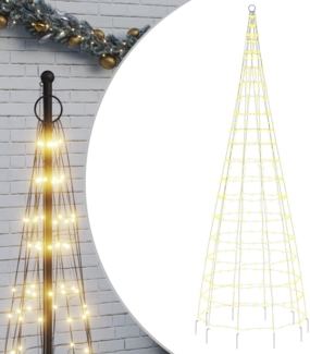 vidaXL LED-Weihnachtsbaum für Fahnenmast 550 LEDs Warmweiß 300 cm 358112