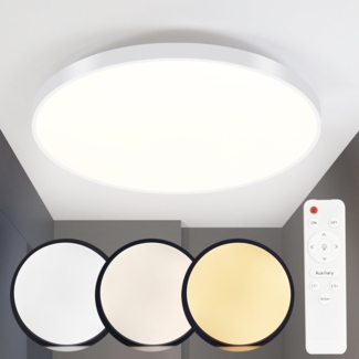ZMH LED Deckenleuchte Dimmbar Deckenlampe mit Fernbedienung - Rund Wohnzimmerlmpe 36W Weiß Badlampe IP44 Wasserdicht 37cm Flach Warmweiß/Neutralweiß/Kaltweiß für Schlafzimmer Küche Flur Büro