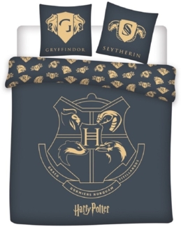 Harry Potter Doppelbettwäsche Set – 1x Deckenbezug 240x220 cm & 2x Kissenbezüge 63x63 cm aus Polyester