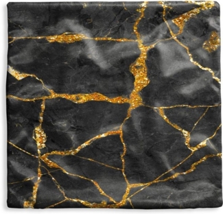 MuchoWow Dekokissen Marmor - Gold - Schwarz - Marmoroptik - Glitter, Kissenbezüge, Kissenhülle, Deko Kissenbezug, Kissen, 40x40 cm