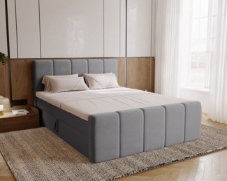 Kaiser Möbel Boxspringbett Berg mit Matratze und Bettkasten, Stoff Komodo, mehrere Größen, zwei Bettkasten, Topper, Matratze