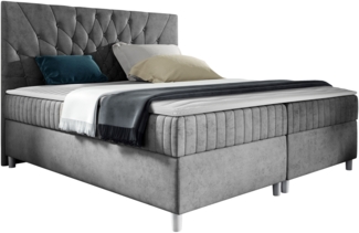 Boxspringbett Murseno, Grau, 140x200 cm