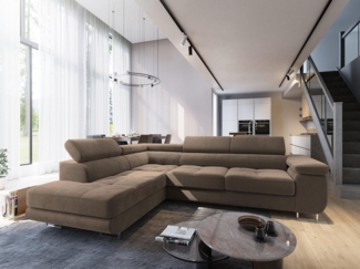 Masseno Ecksofa SELVA mit Schlaffunktion L-Form, Sofa mit Bettkasten