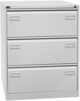 Bisley LIGHT Hängeregistraturschrank, doppelbahnig, DIN A4, 3 HR-Schubladen, Farbe lichtgrau