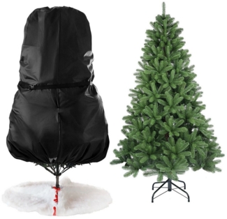 Salcar Künstlicher Weihnachtsbaum Aufbewahrung 138x185 cm Weihnachtsbaumbeutel Weihnachtsbaum-Abdeckung, mit Mittelschnallen, Boden-Kordelzug und Kartenschlitz