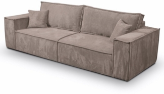 Compleo Schlafsofa MONA mit Bettkasten und Bettfunktion, Cordstoff, 3-Sitzer Sofa, Breite: 255 cm