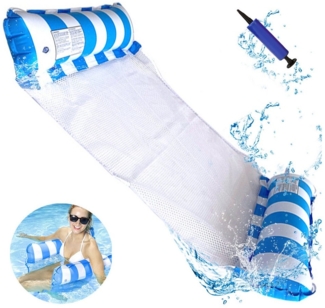 Mutig Luftmatratze Wasserhängematte Pool XL Luftmatratze Erwachsene 4in1 Pool Spielzeug, (Wasser Pool Zubehör Spaß, Aufblasbarer Wasserspielzeug Hängematte, 1-St Poolmatratze mit ergonomischem Design), Große Lastkapazität, Kompakt & Tragbar, für Pool u...