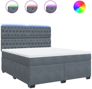 vidaXL Boxspringbett mit Matratze Dunkelgrau 180x200 cm Samt 3293285