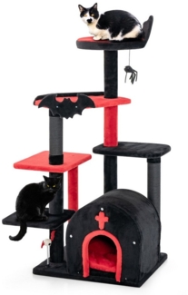 COSTWAY Kratzbaum, Katzenbaum, mit Katzenhöhle, gotisches Katzenmöbel