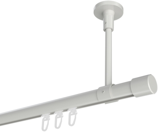 Innenlauf-Gardinenstangen-Set Sonette Santo 120 cm, 1-läufig, 20 mm Ø Weiß