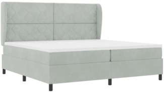 vidaXL Boxspringbett mit Matratze Hellgrau 200 x 200 cm Samt 3341000