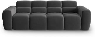 Micadoni Sofa Lisa 4-Sitzer Samtstoff Dunkelgrau