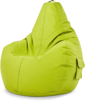 Green Bean© Sitzsack mit Rückenlehne "Cozy" 80 x 70 x 90 cm - Gaming Chair mit 230L Füllung - Bean Bag Lounge Chair Sitzhocker Hellgrün