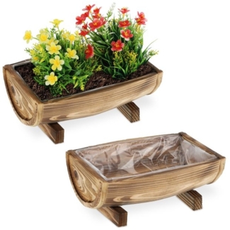 Holz Blumenkasten 2er Set