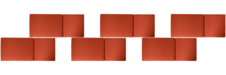 Outdoor Sitzkissen 6er Set JAVA AMANTEA PREMIUM 50 x 70 cm Rot