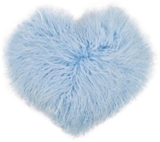 Lammfellkissen Tibet Herz Blau