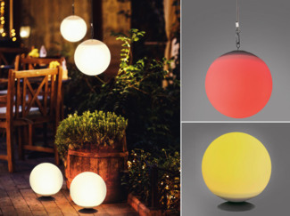RGB LED 2in1 Kugelleuchte, Fernbedienung, USB, D 20 cm