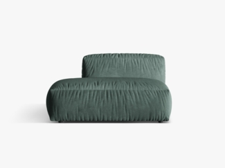 Micadoni Ecksofa-Modul Martina 1-Sitzer Samt Petrol Links