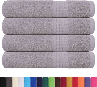 vidaXL Handtücher 4 Stk. Grau 100x200 cm 360 g/m² 100% Baumwolle 136843