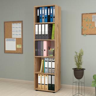 Bücherregal Vara 178x49x30 cm Eiche-Optik [en. casa]