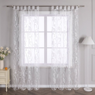 Joyswahl Vorhang, Schlaufen (1 St), Voile Ausbrenner Muster Gardinenschals, Wohnzimmer