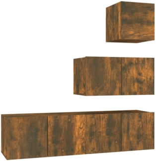 4-tlg. TV-Schrank-Set Räuchereiche Holzwerkstoff [3120317]
