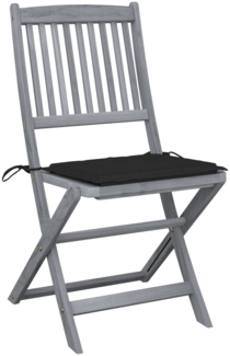 vidaXL Klappbare Gartenstühle 2 Stk. mit Kissen Massivholz Akazie 3064543