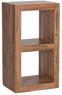 Standregal, Massivholz Sheesham, 88 cm hoch, 2 Böden, Design Holz-Regal, Naturprodukt, Beistelltisch im Landhausstil