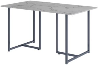 Vicco Esstisch Grau/Marmor-Weiß 140x80 cm, Merido