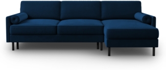 Micadoni Ecksofa Scott 5-Sitzer Samt Königsblau Rechts 140x200