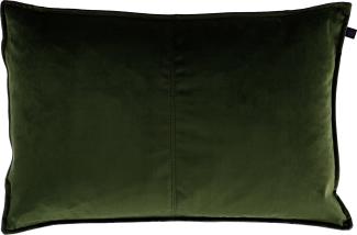 Overseas Middlestitch Samtkissen, 100% Polyester in Olivgrün, 40x60 cm