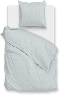Zo! Home Flanell Bettwäsche 135x200 Flanella di Lino Mint green uni Melange grün