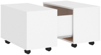 Couchtisch, Sofatisch Weiß 60 x 60 x 38 cm Holzwerkstoff