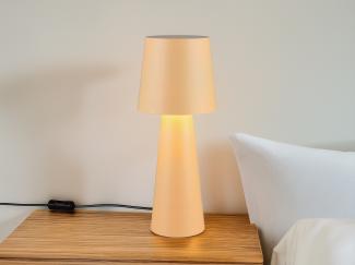 Große LED Tischleuchte aus Metall Beige, Höhe 40cm