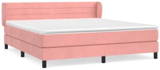 vidaXL Boxspringbett mit Matratze Rosa 160x200 cm Samt 3127564